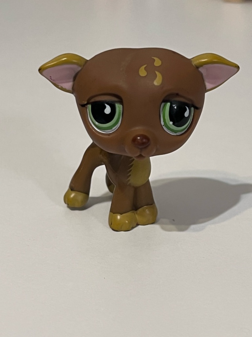 Littlest Pet Shop~#507 Greyhound~Puppy Dog~Green Dot Eyes~ Costco Brown B